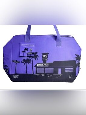 Trader Joe’s NEW 2026 RELEASE PURPLE RAIN Large Insulated Cooler Bag 8ga LIMITED
